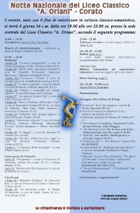 Programma Notte bianca del Liceo Oriani 2015