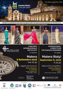 Locandina Premio Moda Città dei Sassi 6 settembre 2016